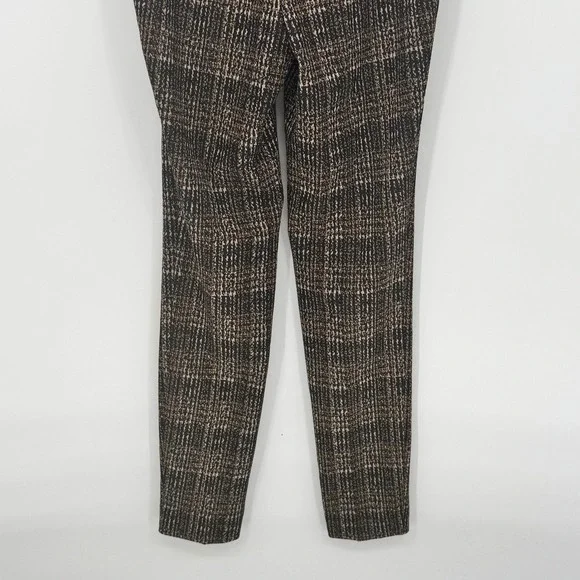 ANNE KLEIN Womens XXS Plaid Pants Black Gold Straight Leg Stretch Slim Fit New - Picture 6 of 15